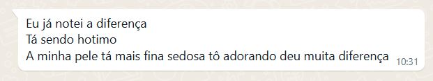 Depoimento de cliente no WhatsApp